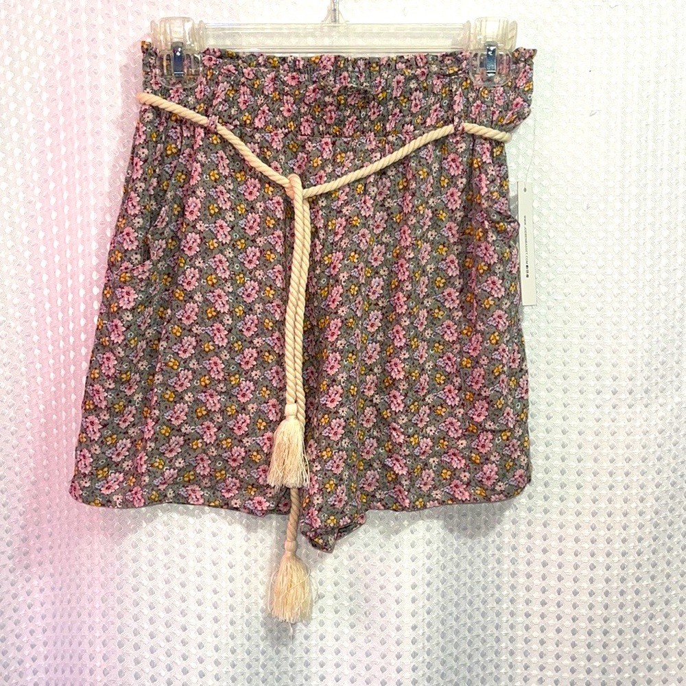 Juniors Joe B. By Joe Benbasset Floral drawstring Shortie Shorts